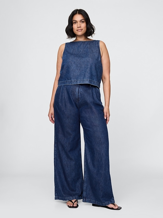 Image number 5 showing, 365 High Rise UltraSoft Denim Pleated Trousers