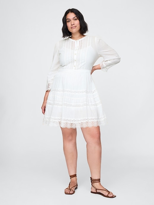 Image number 5 showing, Lace-Trim Mini Dress