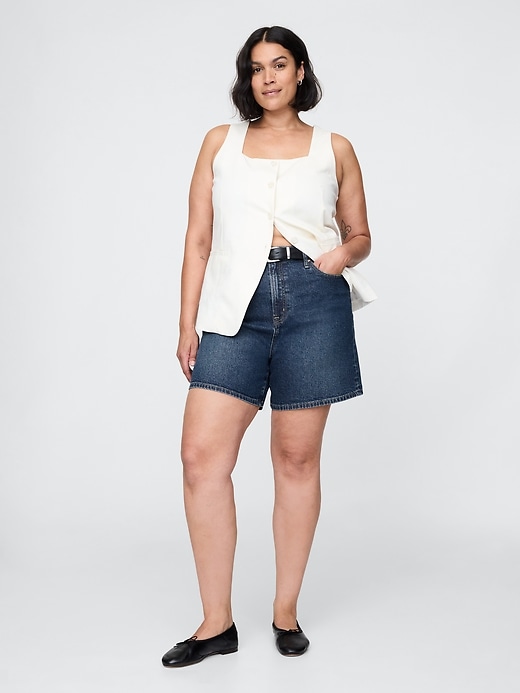 Image number 6 showing, 4.75&quot; High Rise A-Line Denim Short