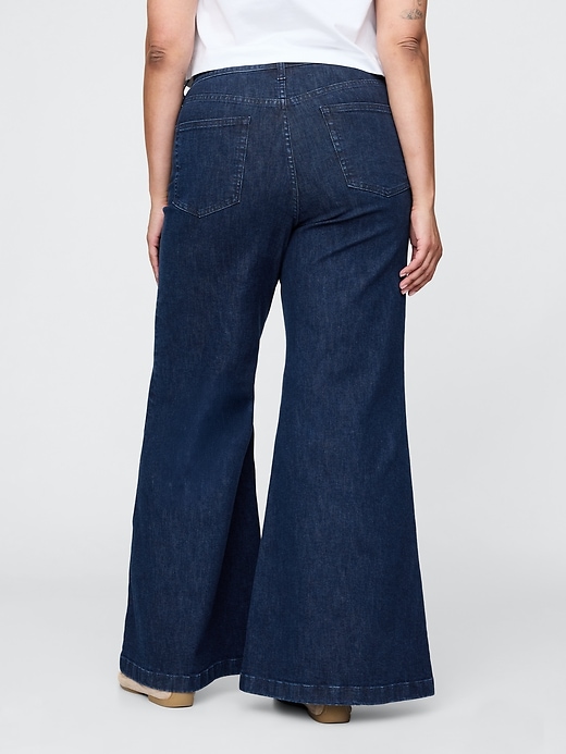 Image number 7 showing, High Rise Knit Relaxed Flare Jeans