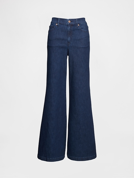 Image number 8 showing, High Rise Knit Relaxed Flare Jeans