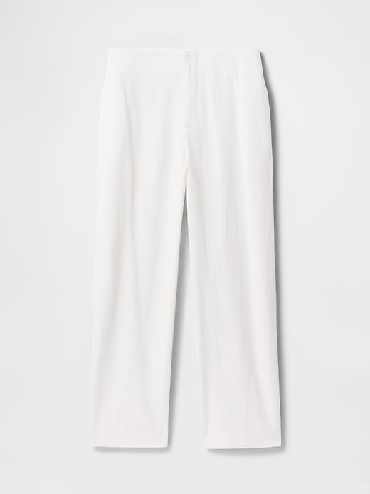 Image number 8 showing, Linen-Blend Relaxed Straight Ankle Pants