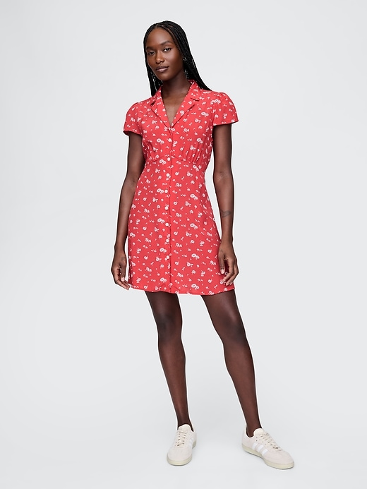 Image number 1 showing, Crepe Floral Mini Dress