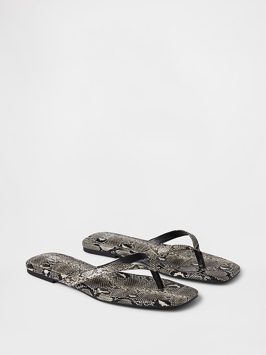 Image number 2 showing, Vegan Leather Flip Flop Sandals