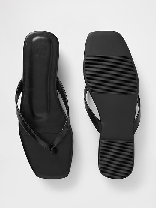 Image number 3 showing, Vegan Leather Flip Flop Sandals