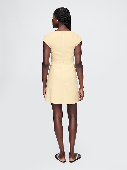 Image number 2 showing, Linen-Blend Cap-Sleeve Mini Dress