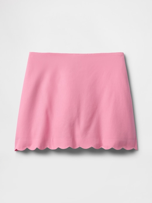 Image number 5 showing, Linen-Blend Scalloped Mini Skort