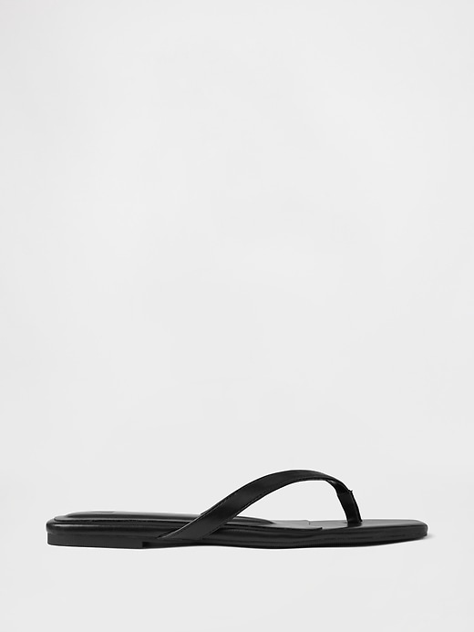 Image number 1 showing, Vegan Leather Flip Flop Sandals