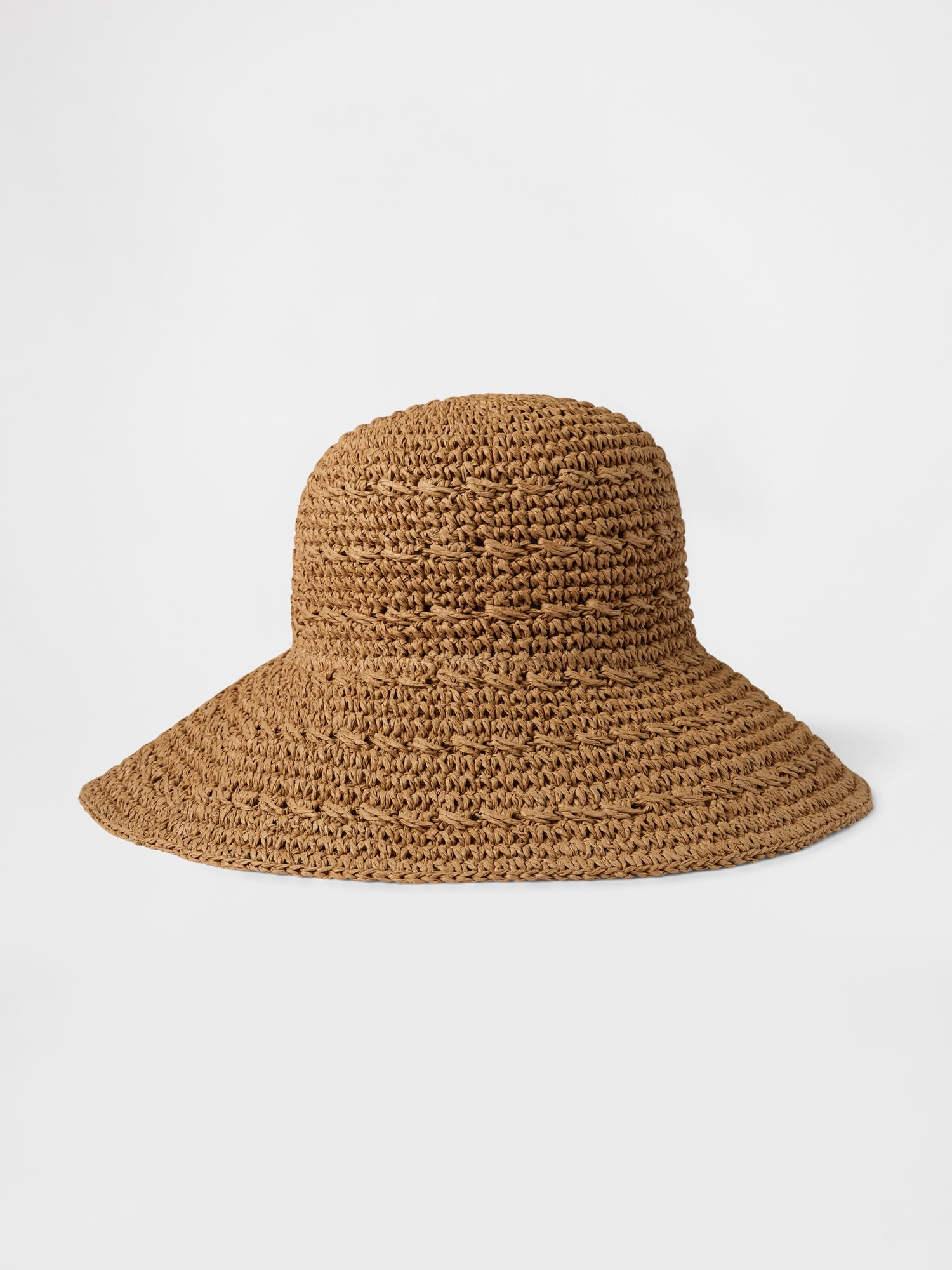 Straw Bucket Hat - Brown