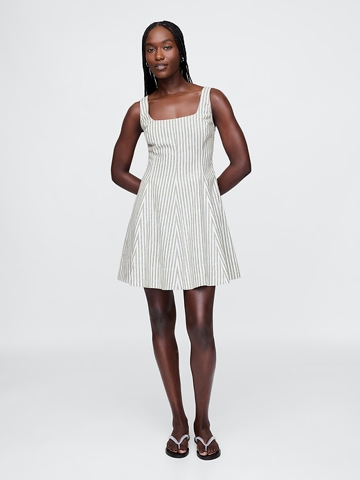 Image number 1 showing, Linen-Blend Mini Dress