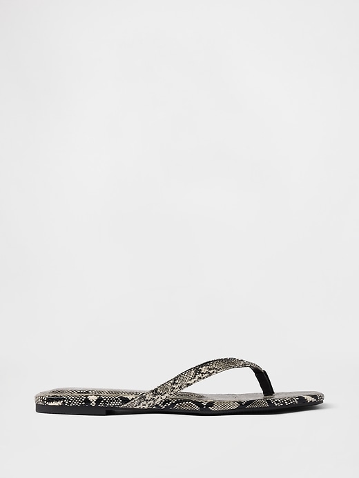 Image number 1 showing, Vegan Leather Flip Flop Sandals