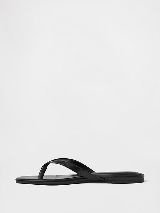 Image number 5 showing, Vegan Leather Flip Flop Sandals