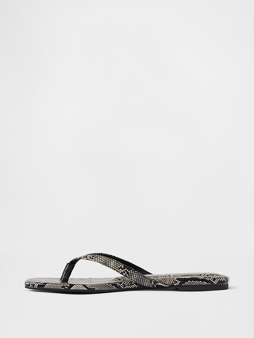 Image number 5 showing, Vegan Leather Flip Flop Sandals