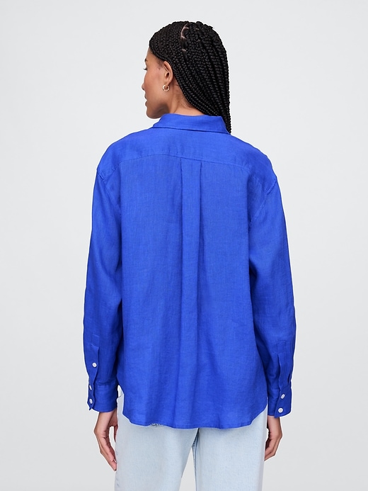 Image number 2 showing, 100% Linen Oversized Shirt