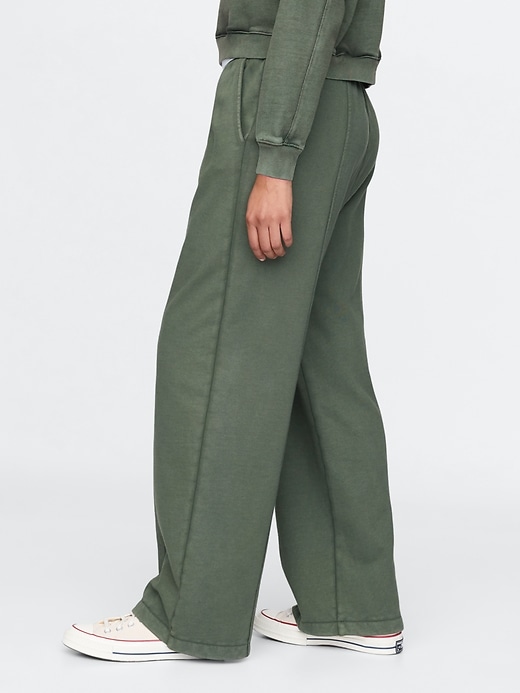 Image number 3 showing, Heavyweight French Terry Seamed Wide-Leg Sweatpants