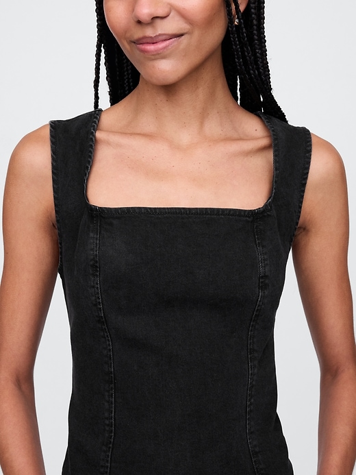 Image number 4 showing, Square-Neck Denim Top