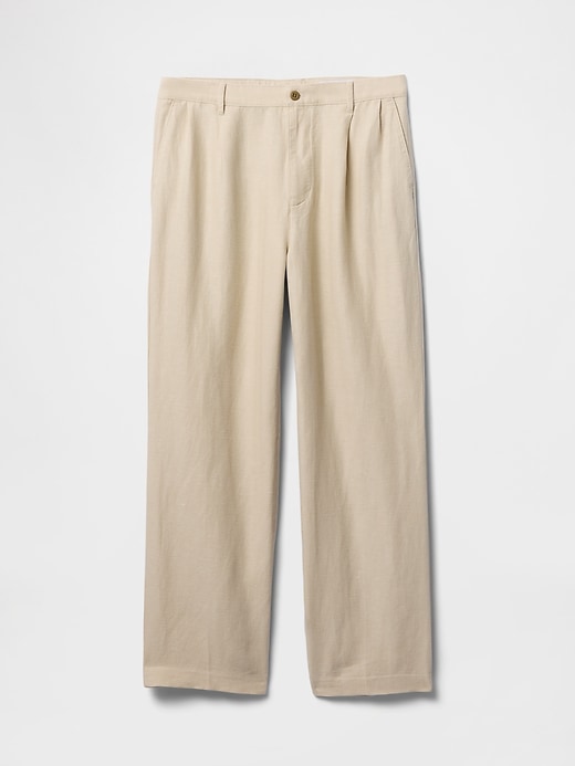 Image number 6 showing, Linen-Cotton '90s Loose Pleated Khakis