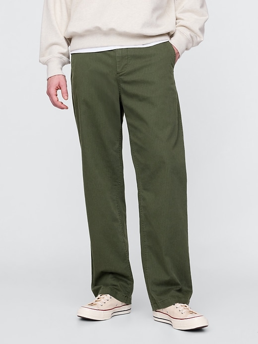 Image number 2 showing, '90s Loose Herringbone Khakis