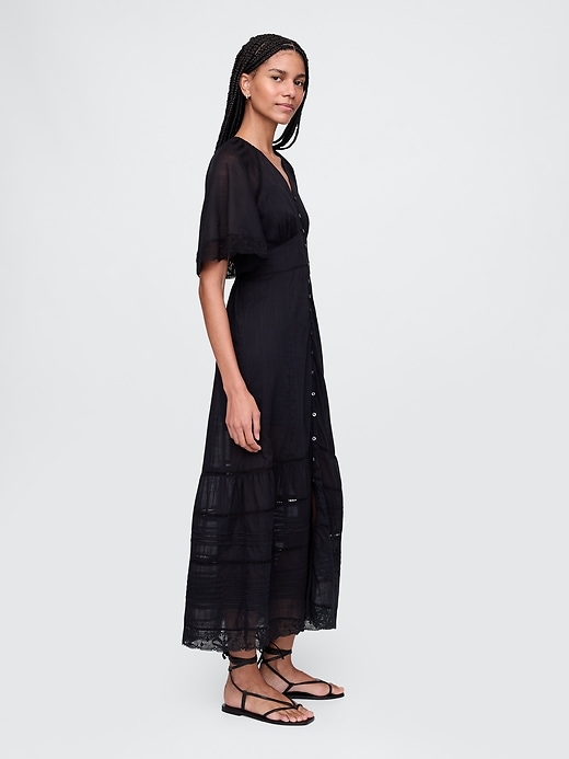 Image number 3 showing, Lace-Trim Midi Dress