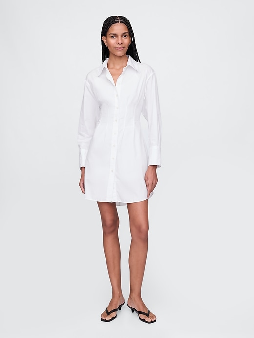 Image number 1 showing, Organic Cotton Poplin Mini Shirtdress