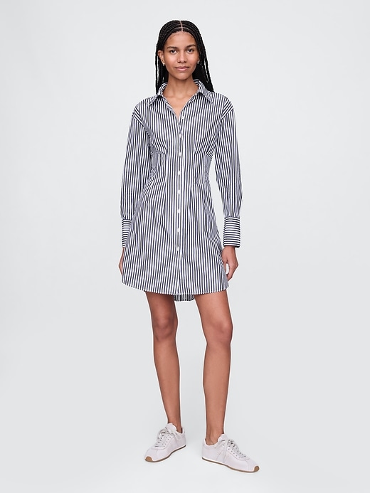 Image number 1 showing, Organic Cotton Poplin Mini Shirtdress