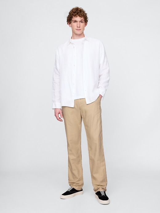 Image number 1 showing, Linen-Cotton Khakis