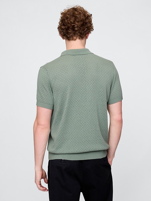 Image number 3 showing, Crochet Polo Shirt