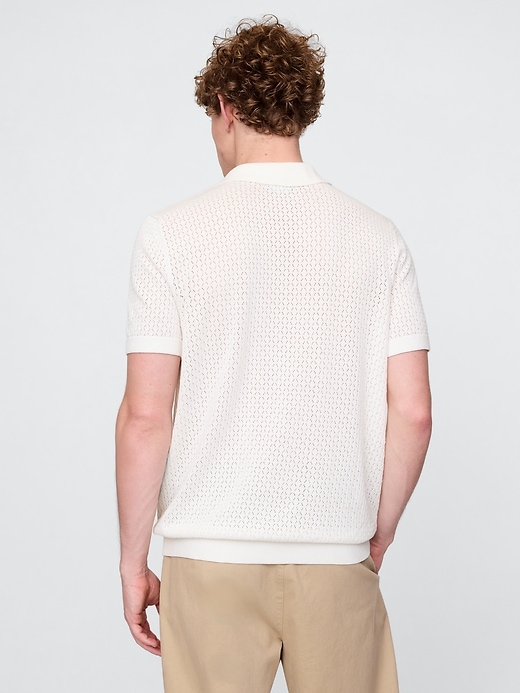 Image number 3 showing, Crochet Polo Shirt