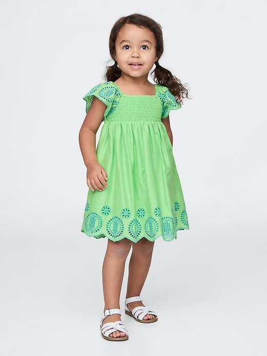 Image number 1 showing, Baby & Toddler Smocked Eyelet Dress