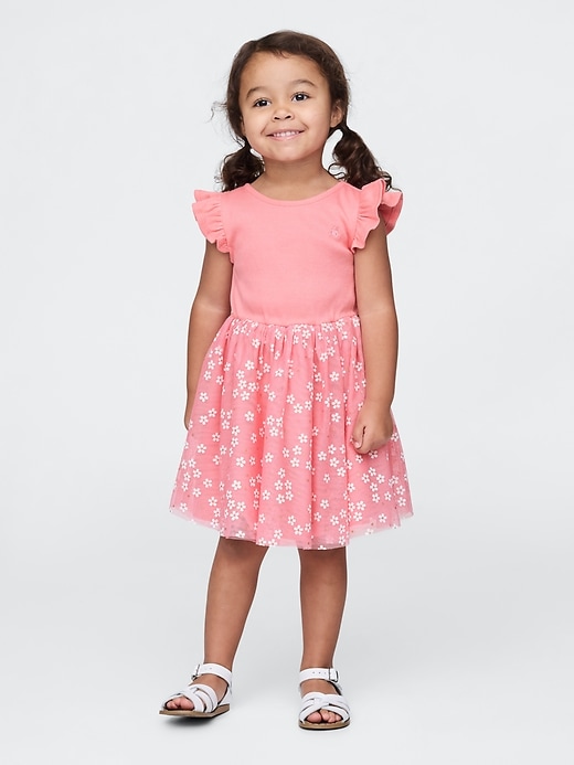 Image number 1 showing, Baby & Toddler 2-in-1 Flower Tulle Dress