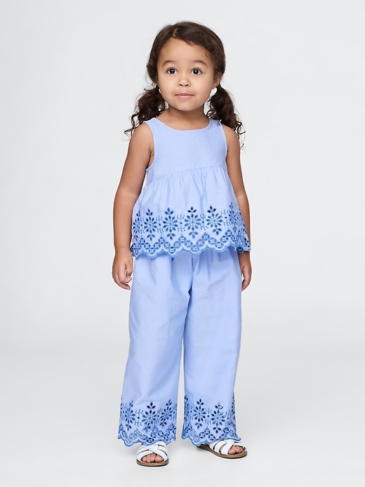 Image number 1 showing, Baby & Toddler Eyelet Poplin Outfit Set