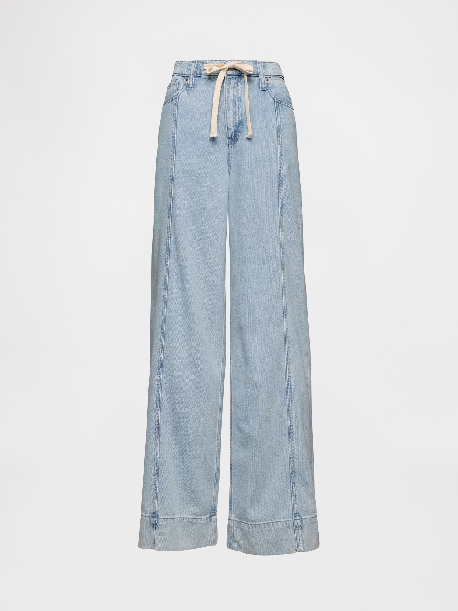 Mid Rise UltraSoft Denim Baggy Trousers