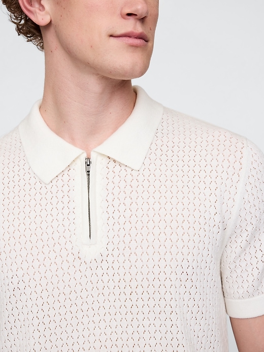 Image number 4 showing, Crochet Polo Shirt