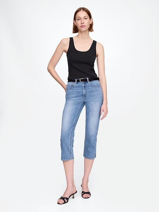 Image number 1 showing, High Rise Capri Jeans