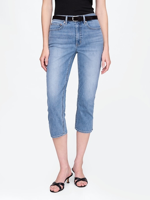 Image number 2 showing, High Rise Capri Jeans