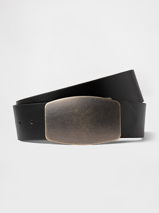 Image number 1 showing, Vegan Leather Flat Buckle Belt