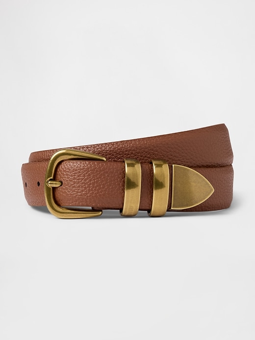 Image number 1 showing, Vegan Leather Pebble Belt