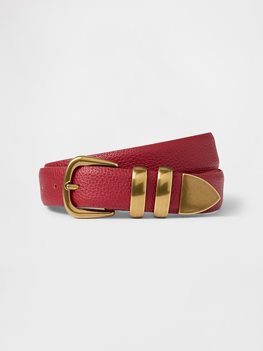 Image number 1 showing, Vegan Leather Pebble Belt