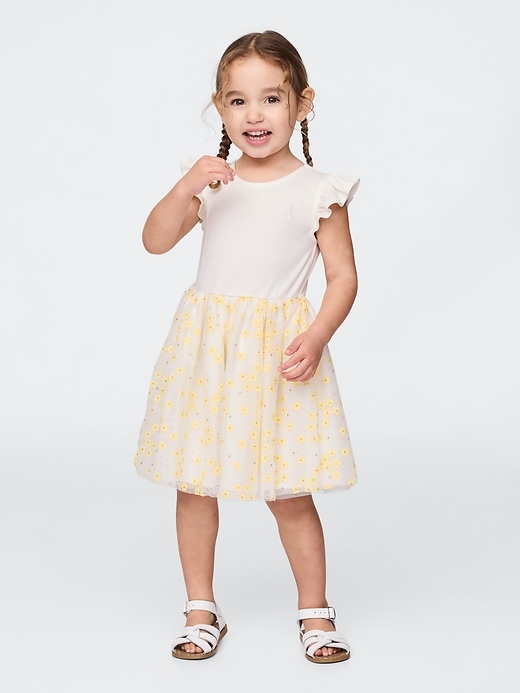 Image number 1 showing, Baby & Toddler 2-in-1 Flower Tulle Dress