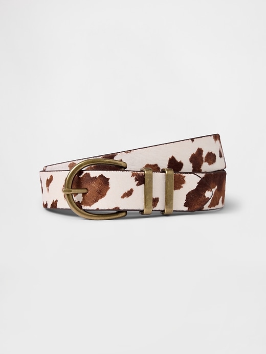 Image number 1 showing, Cow Print Calf Hair Belt