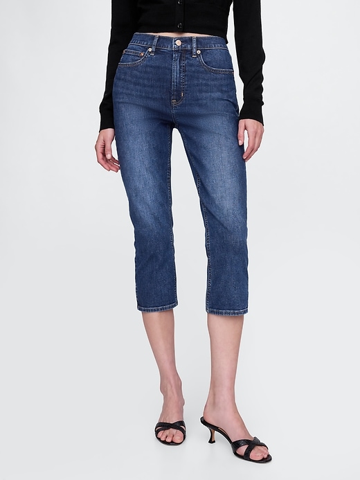 Image number 2 showing, High Rise Capri Jeans