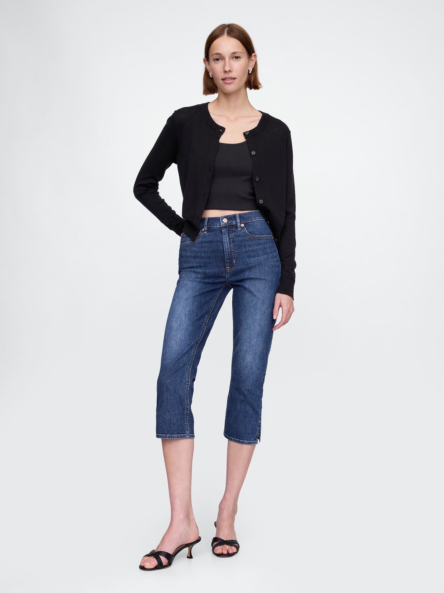 High Rise Capri Jeans