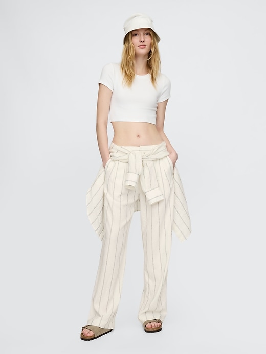 Image number 1 showing, 365 High Rise Linen-Blend Trousers