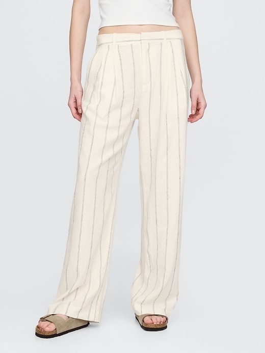 Image number 2 showing, 365 High Rise Linen-Blend Trousers