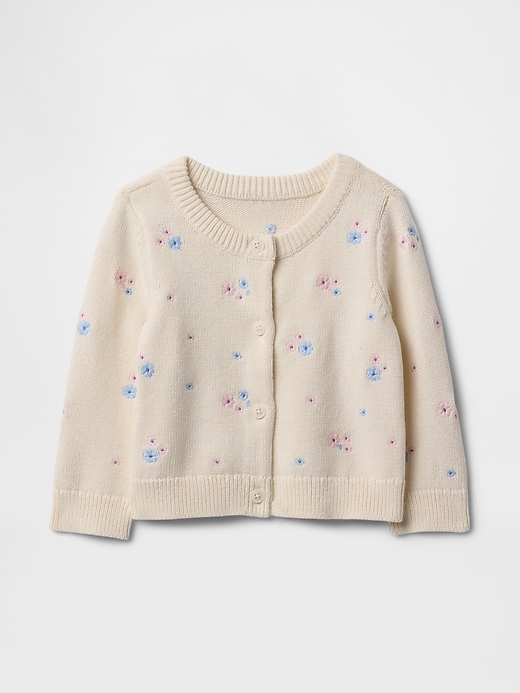 Image number 1 showing, Baby Floral Embroidered Cardigan Sweater