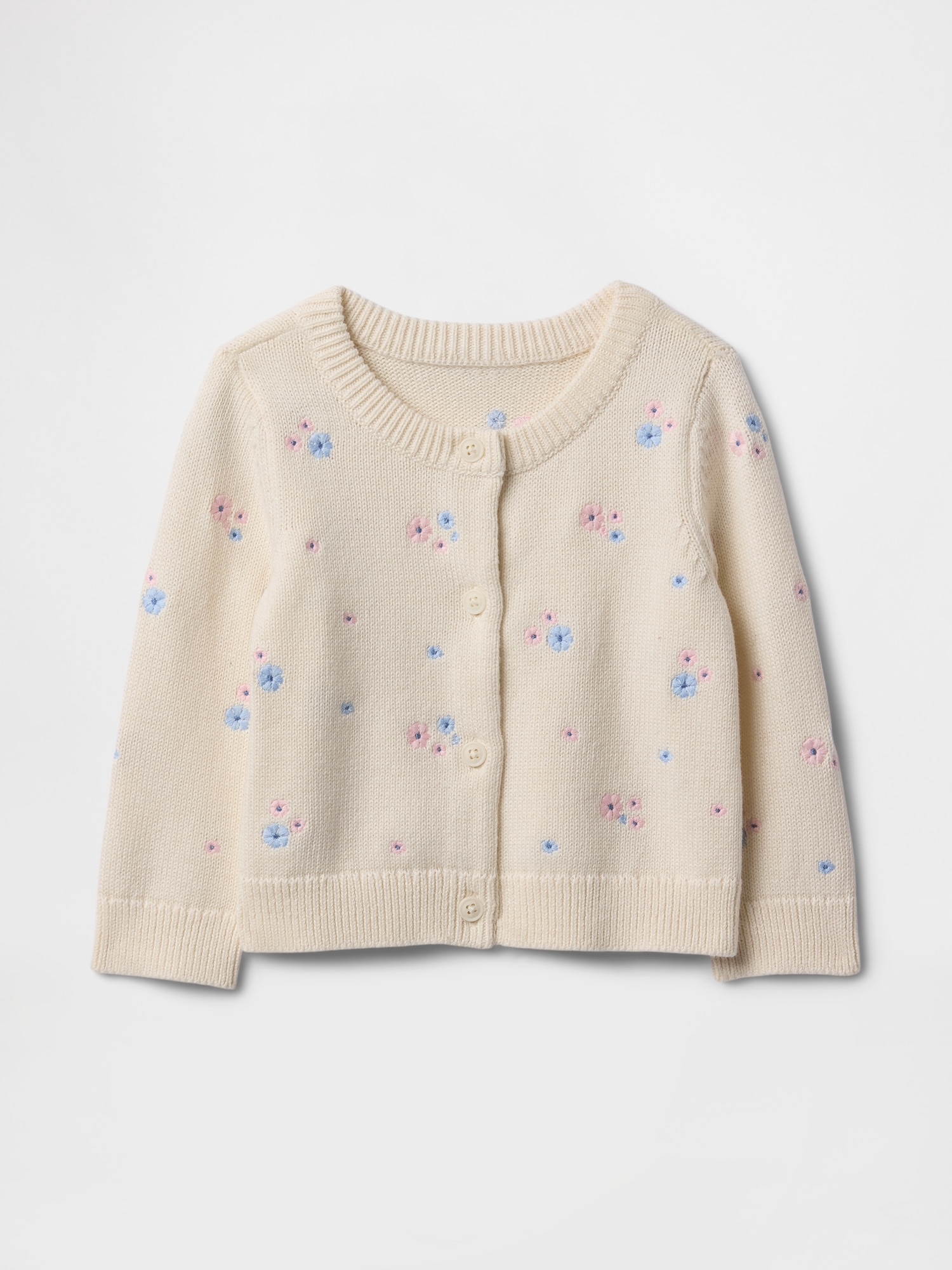 Baby Floral Embroidered Cardigan Sweater