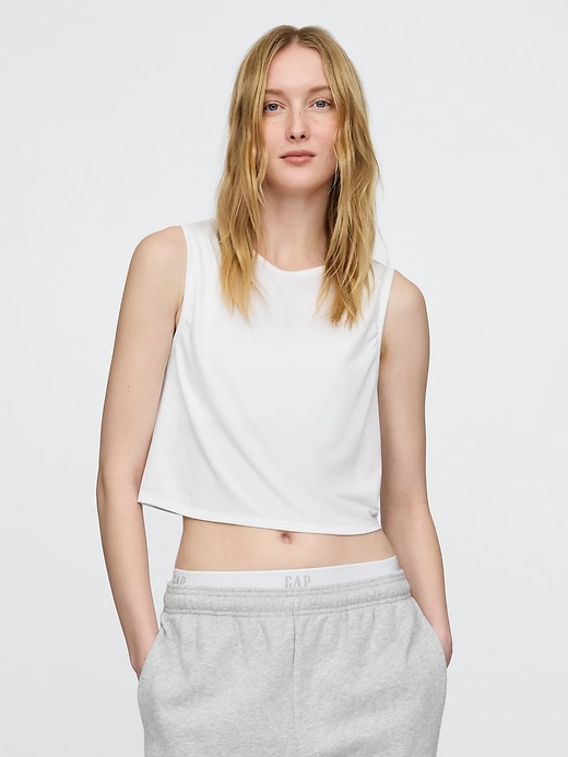 Image number 1 showing, GapFit Breathe Cropped Muscle Tank Top