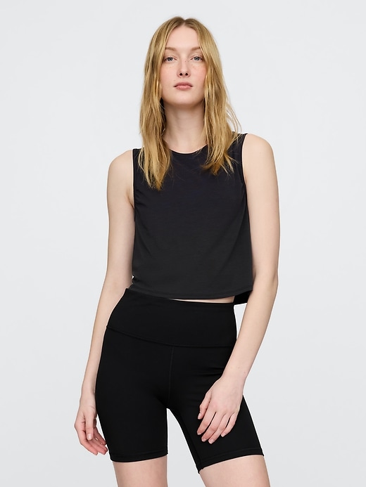 Image number 1 showing, GapFit Breathe Cropped Muscle Tank Top