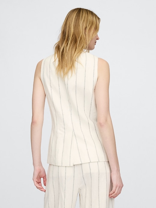 Image number 2 showing, Linen-Blend Longline Vest