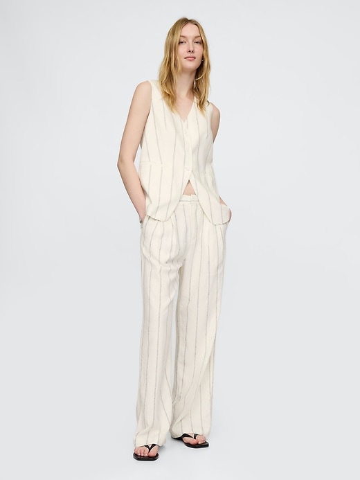 Image number 3 showing, Linen-Blend Longline Vest